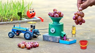 Tractor making grapes grinder machine A to Z process science projectdiy tractor home made juicer [upl. by Moffat271]