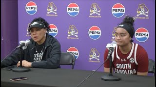 WBB PostGame ECU Dawn Staley and TeHina Paopao News Conference 123023 [upl. by Engelhart715]