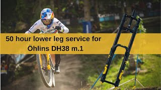 50 hour lower service for Öhlins DH38 m1 downhill fork [upl. by Aratnahs]