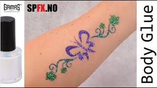 Grimas  Glitter Tattoo  Glitter tatovering  Sommerfugl [upl. by Htinek785]