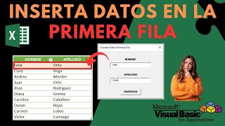 🟢 11 Cómo Usar un Formulario para Ingresar Datos en la Primera Fila de tu Base de Datos  Curso vba [upl. by Enar]