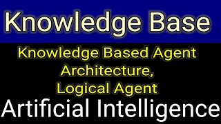 Knowledge Based System Architecture Knowledge Baseamp Logical Agent Artificial Intelligence Visionlok [upl. by Nref559]