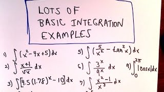 Lots of Basic Antiderivative  Integration  Integral Examples [upl. by Tray]