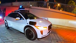 SelfDriving Waymo Car Breaks Down Blocking Traffic at Santa Monica Pier [upl. by Alfonzo]