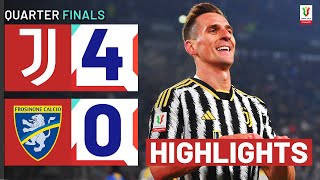 JUVENTUSFROSINONE 40  HIGHLIGHTS  Milik stars in gol fest  Coppa Italia Frecciarossa 202324 [upl. by Koziarz]