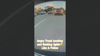 Angry truck driver honking and flashing lights😂😂😂 drivers traffic trucks [upl. by Hagood]