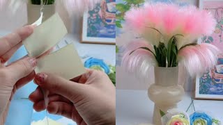 DIY Satin Ribbon reeds flowers  How to make ribbon crafts  best Ribbon decoration ideas [upl. by Faxon]