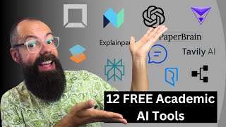 2024 Twelve Best FREE AI tools for Academic Research and Researchers [upl. by Yenttirb]