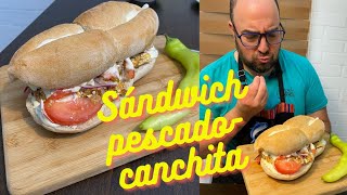 Sandwich de pescado apanado con canchita peruana [upl. by Charmane]