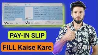 How to Fill Pay In Slip of JK Bank  Deposit Cash in JK Bank [upl. by Ibrad376]