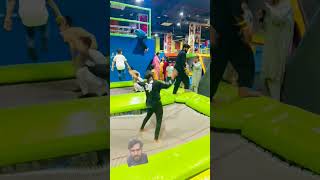 ladki kya pagal ho gai parkour flip trampoline dance taekwondo backflip jump viralvideo [upl. by Nnyla]