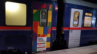 ÖBBNightjetAutoreisezugwagen mit Fahrplan in Hamburg Hbf NJ40420490 HamburgAltona [upl. by Anerec]