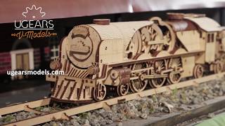 Wooden Train Puzzle  Ugears VExpress Steam Train with Tender  STEM Learning Educational Kit [upl. by Ardnuaek]