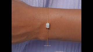 Radiant Solitaire Lab Diamond Chain Bracelet [upl. by Sinnej44]