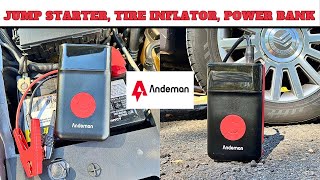 JUMPSTARTER TIRE INFLATOR ANDEMAN EPOWERB05 REVIEW UNBOXING [upl. by Whale]