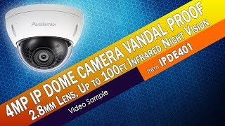 4MP IP Security Dome Camera IPDE401 Samples of Day and Night [upl. by Markos]