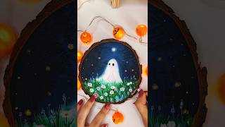 Halloween acrylic painting 👻 halloween acrylicpainting ghost painting speedpaint art artist [upl. by Kcirre470]