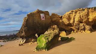 Albufiera Beach walk Quinta Pedra dos Bicos to Praia da Oura everything closed [upl. by Hilde]