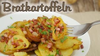 Knusprige Bratkartoffeln aus gekochten Kartoffeln mit Speck amp Zwiebeln [upl. by Anole41]