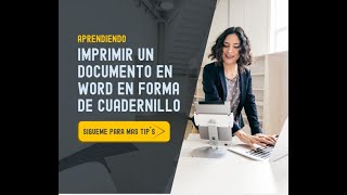 COMO IMPRIMIR DOCUMENTO EN WORD EN FORMA DE CUADERNILLO [upl. by Moreville]