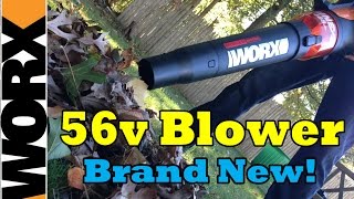 Worx 56 volt Cordless Leaf Blower  Review amp Demo Video WG591 Fall 2015 [upl. by Klump]