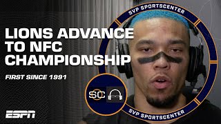 Detroit Lions advance to the NFC CHAMPIONSHIP 👏 AmonRa St Brown INTERVIEW  SC with SVP [upl. by Tobe]