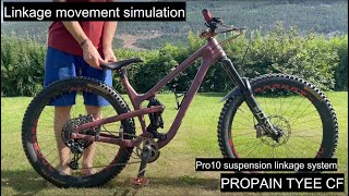 Propain Tyee CF 2021 Pro10 suspension linkage movement simulation [upl. by Feucht]