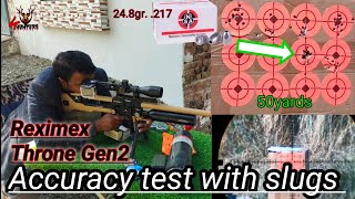 66 Reximex Throne Gen2 FDE 22 accuracy test with slugs at 50yards by 4hunters [upl. by Alpert103]