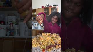 Best jollof rice mukbang creativefood diningplace [upl. by Aisatsan581]