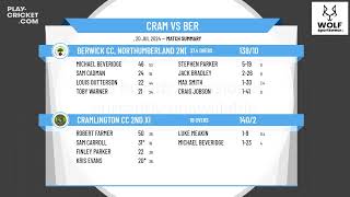 Cramlington CC 2nd XI v Berwick CC Northumberland 2nd XI [upl. by Niasuh]