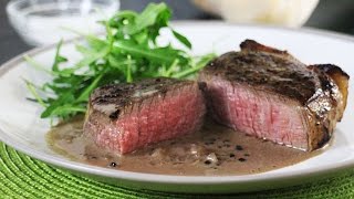 Sous Vide Steak with Black Peppercorn Sauce [upl. by Olumor645]