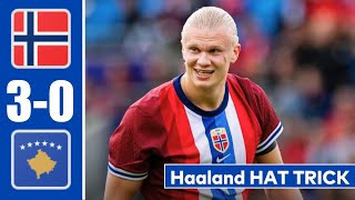 Norway vs Kosovo highlights 30 Erling Haaland hat trick goals [upl. by Ahcirt]