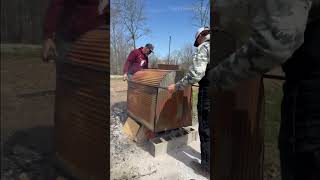 Easy way to make charcoal for a BBQ No welder needed charcoal yp reels diy farmlife bbq [upl. by Martynne]