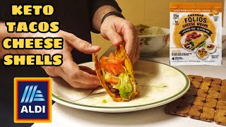 HOW TO MAKE KETO TACOS WITH ALDIS FOLIOS CHEESE WRAPS [upl. by Burnside]