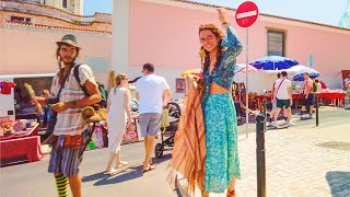 Lisbon weekly walk  13082022 Feira da Ladra flea market Portugal 4K [upl. by Vaughn]