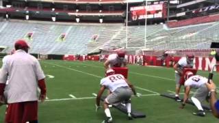 Tight End Drills Alabama Fan Day 8314 [upl. by Akeenahs949]