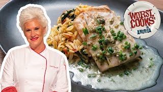 How to Make Grilled MahiMahi with Anne Burrell  Worst Cooks in America  Food Network [upl. by Shayna67]