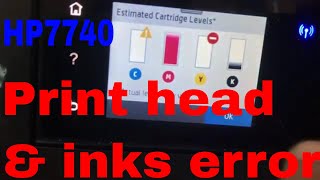 HP Office jet Pro 7740 replaced ink cartridge error [upl. by Blatt]