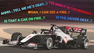 Drivers’ Radio Reaction to Grosjeans Crash  F1 2020 Bahrain Grand Prix [upl. by Jovitah]