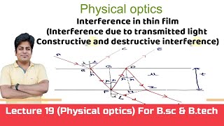 Interference in thin filmInterference due to Transmitted LightPhysical opticsLecture 19 BS c [upl. by Enylodnewg]