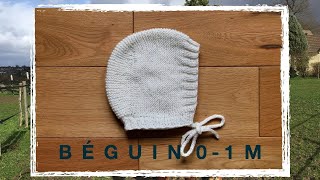 TUTO TRICOT  Béguin naissance sans couture [upl. by Ester]