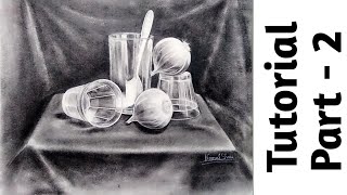 How to draw raw sketch with drapery Tutorial on still life drawing  Part 2 [upl. by Eloccin383]