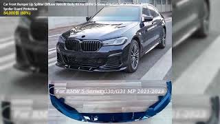 Car Front Bumper Lip Splitter Diffuser Retrofit Body Kit For BMW 5Series G30G31 MP 20212023 Black [upl. by Andromede]