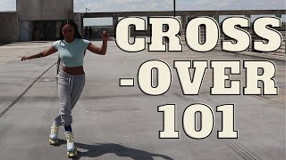 HOW TO ROLLER SKATE Crossovers 101 [upl. by Gnof]