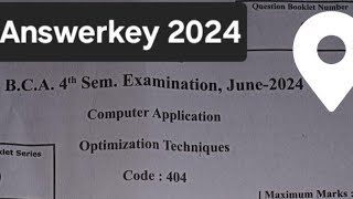 BCA 4 sem Optimization Techniques Answerkey 2024  Maa Shakumbhari University  BCA OT Answerkey [upl. by Malinin911]