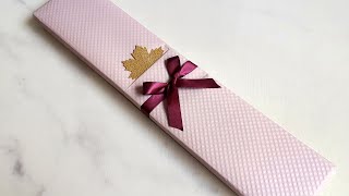 How to gift wrap a long rectangular box  Gift wrapping ideas for thin and slim box [upl. by Klapp]