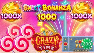 Our Favorite Games Crazy Time and Sweet Bonanza 1000 1000X Drops [upl. by Nonez]