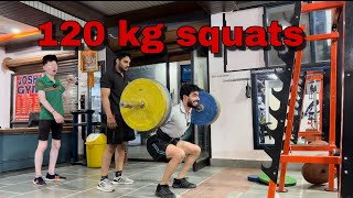 120 kg 😱 squats sachinhrfitness squats [upl. by Streetman]