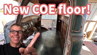 Building the Chevy COE floor part 2  COE frame swap [upl. by Yrahcaz]