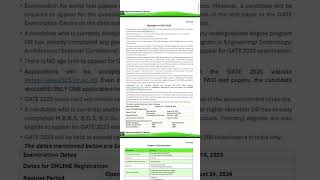 Gate 2025 Exam Date Registration Fees Information Brochure released gate2025 iitgate iitroorkee [upl. by Hoagland847]